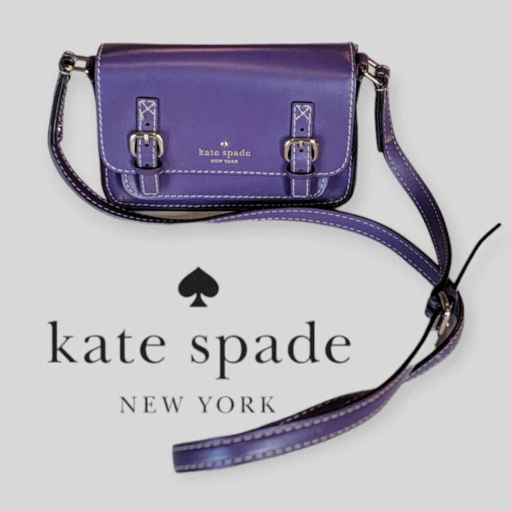 Kate Spade Purple Leather Essex Scout Crossbody Handbag Messenger Bag